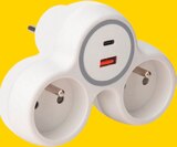 Biplite frontale avec chargeurs USB A et C à 7,90 € dans le catalogue Bricorama