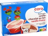 Petits pots vanille-chocolat au lait et vanille fraise - CORA dans le catalogue Cora