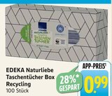 Naturliebe Taschentücher Box Recycling im Angebot bei EDEKA in Pforzheim Naturliebe Taschentücher Box Recycling Angebote von EDEKA bei EDEKA Pforzheim für 0,99 €