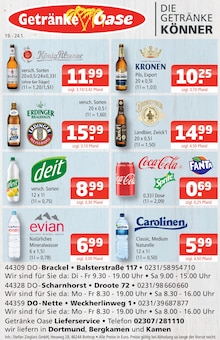 Mineralwasser im Getränke Oase Prospekt "Aktuelle Angebote" mit 1 Seiten (Dortmund)
