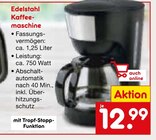 Edelstahl Kaffeemaschine Angebote bei Netto Marken-Discount Erfurt für 12,99 €