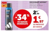 Déodorant - ADIDAS en promo chez Super U Déodorant - ADIDAS dans le catalogue Super U