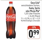 Coca-Cola, Fanta, Sprite oder Mezzo Mix im Angebot bei nah und gut in Annaberg-Buchholz Coca-Cola, Fanta, Sprite oder Mezzo Mix Angebote von Coca-Cola bei nah und gut Annaberg-Buchholz für 0,99 €
