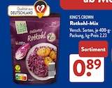 Rotkohl-Mix im ALDI SÜD Prospekt Rotkohl-Mix von KING'S CROWN im aktuellen ALDI SÜD Prospekt für 0,89 €