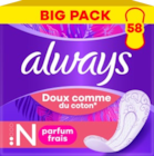 Protège slip Doux comme du coton 48 pièces - Always en promo chez Lidl Neuilly-sur-Seine à 1,50 €