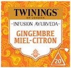 Infusion ayurveda gingembre miel citron - TWININGS dans le catalogue Intermarché