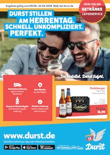 Bier im Durst.de Prospekt "Du bestellst. Durst liefert." mit 2 Seiten (Rostock)