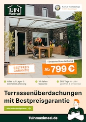 Aktueller Tuinmaximaal Baumärkte Prospekt in Burghausen und Umgebung, "Terrassenüberdachungen mit Bestpreisgarantie" mit 14 Seiten, 11.05.2026 - 21.06.2026