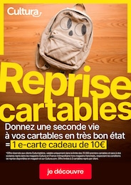 Catalogue Cultura à Flers-en-Escrebieux, avec 1 page Prospectus Cultura à Flers-en-Escrebieux, "Reprise cartables", 1 page, 14/08/2026 - 13/09/2026