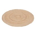 Tapis rond jute ton naturel 120 cm diamètre tissage serré robuste en promo chez Brico Dépôt Lyon à 29,90 €