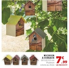 Nichoir à oiseaux en promo chez Super U Toulon à 7,99 €