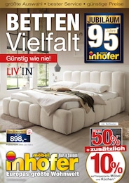 Möbel Inhofer Prospekt für Pistre: "BETTEN VIELFALT", 16 Seiten, 15.01.2026 - 01.02.2026