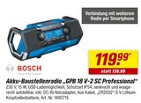 Akku-Baustellenradio GPB 18 V-2 SC Professional im Angebot bei toom Baumarkt in Villingen-Schwenningen Akku-Baustellenradio GPB 18 V-2 SC Professional Angebote von Bosch bei toom Baumarkt Villingen-Schwenningen für 119,99 €