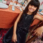 Combinaison pantalon effet velours gris argent fille à 13,99 € dans le catalogue La Halle