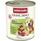 Animonda Dog Dose GranCarno Adult Rind & Entenherz 800 g bei Zookauf im Nienburg Prospekt für 2,29 €