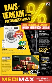 MEDIMAX Elektromärkte Prospekt der aktuellen Woche mit 8 Seiten, gültig von 05.12.2025 bis 12.12.2025, in Wethau und Umgebung Aktueller MEDIMAX Elektromärkte Prospekt in Wethau und Umgebung, "RAUSVERKAUF WEGEN SORTIMENTSWECHSEL" mit 8 Seiten, 05.12.2025 - 12.12.2025