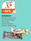 Proteino oder Lava Bar Proteinriegel Angebote von IRONMAXX bei Müller Recklinghausen für 1,19 €