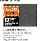 TORREANO ANTHRAZIT ARBEITSPLATTE im Angebot bei OBI in Worms TORREANO ANTHRAZIT ARBEITSPLATTE Angebote bei OBI Worms für 17,30 €