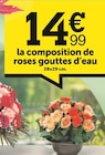 Promo La composition de roses gouttes d’eau à 14,99 € dans le catalogue Centrakor "TOUSSAINT"