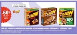 Promo -60% sur le 2e produit acheté sur les produits présents en magasin de la gamme Barres céréales et céréales Lion à  dans le catalogue E.Leclerc à Chécy