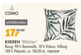 Möbel Kraft Dresden - Kissen "Blätter" Angebot im Prospekt Kissen "Blätter" bei Möbel Kraft im Dresden Prospekt für 17,00 €