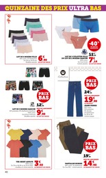 Prix et réduction Boxer enfant dans le prospectus Super U en cours Offre Boxer enfant dans le catalogue Super U du moment à la page 40
