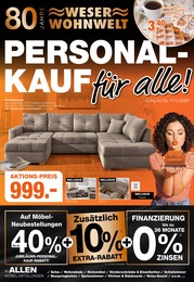 Weser Wohnwelt Prospekt mit 9 Seiten