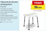 Tabouret de douche rectangulaire - PACIFIC en promo chez Technicien de Santé Le Mans à 36,90 €