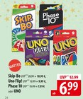 Mattel Skip-Bo, Uno Flip!, Phase 10 oder UNO Angebote bei famila Nordost Celle für 10,99 €