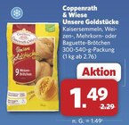 Unsere Goldstücke Kaisersemmeln im Angebot bei combi in Hannover Unsere Goldstücke Kaisersemmeln Angebote von Coppenrath & Wiese bei combi Hannover für 1,49 €