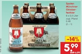 Münchner Oktoberfestbier von Spaten für 5,99 € bei Netto Marken-Discount im Angebot Münchner Oktoberfestbier von Spaten im aktuellen Netto Marken-Discount Prospekt
