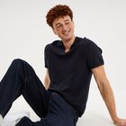 Polo manches courtes texturé coton bleu marine homme dans le catalogue La Halle