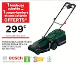 Tondeuse sur batterie Rotak 18V-34 - Bosch en promo chez LEROY MERLIN Tondeuse sur batterie Rotak 18V-34 - Bosch dans le catalogue LEROY MERLIN