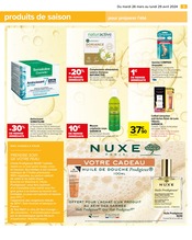 Promos Nuxe dans le catalogue "Parapharmacie" de Carrefour à la page 5