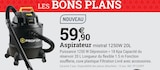 Espace Emeraude Châteaubriant - Promo Aspirateur mistral 1250W 20L Promo Aspirateur mistral 1250W 20L à 59,90 € dans le catalogue Espace Emeraude à Châteaubriant