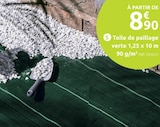 Promo Toile de paillage verte 1,25 x 10 m 90 g/m² à 8,90 € dans le catalogue Mr.Bricolage à Alès