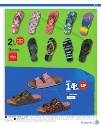 Offre Tongs Femme dans le catalogue E.Leclerc du moment à la page 37