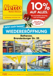 Netto Marken-Discount Prospekt für Rathenow: "Wiedereröffnung - 10% AUF ALLES.", 6 Seiten, 14.01.2025 - 18.01.2025