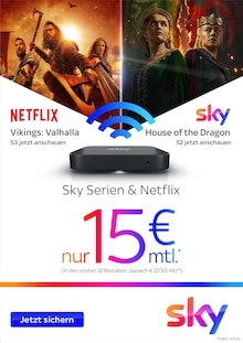 Aktueller Sky Burgebrach Prospekt "Sky Serien & Netflix" mit 4 Seiten