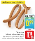 Knackige Wiener Würstchen lang im Angebot bei E center in Darmstadt Knackige Wiener Würstchen lang Angebote bei E center Darmstadt für 0,99 €