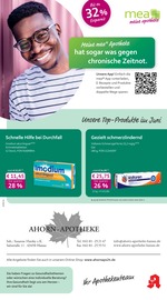 mea - meine apotheke Apotheken Prospekt der aktuellen Woche mit 4 Seiten, gültig von 01.06.2026 bis 30.06.2026, in Hanau und Umgebung Aktueller mea - meine apotheke Apotheken Prospekt in Hanau und Umgebung, "Unsere Juni-Angebote" mit 4 Seiten, 01.06.2026 - 30.06.2026