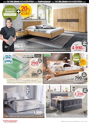 Boxspringbett im hofmeister Prospekt in Stuttgart Aktueller hofmeister Prospekt mit Boxspringbett, "WENN DIE WELT KOPF STEHT - MACH' DEIN ZUHAUSE ZU DEINER URLAUBSINSEL", Seite 8