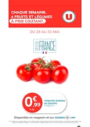 Catalogue Hyper U "CHAQUE SEMAINE, 4 FRUITS ET LÉGUMES À PRIX COÛTANT", 29/05/2025 - 31/05/2025 Prospectus Hyper U "CHAQUE SEMAINE, 4 FRUITS ET LÉGUMES À PRIX COÛTANT", 29/05/2025 - 31/05/2025