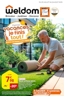 Prospectus Weldom à Corbigny, "C'est les vacances je finis tout ! Achevez vos travaux à prix soignés.", 8 pages de promos valables du 23/07/2025 au 26/08/2025