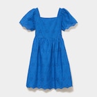 Robe cérémonie broderie anglaise smocké bleu roi fille à La Halle dans Pintac