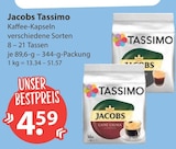 Tassimo Kaffee-Kapseln Angebote von Jacobs bei V-Markt Memmingen für 4,59 €