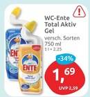 Total Aktiv Gel im Angebot bei budni in Seevetal Total Aktiv Gel Angebote von WC-Ente bei budni Seevetal für 1,69 €