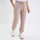 Pantalon jogging droit molleton beige femme dans le catalogue La Halle