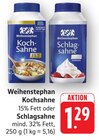 Kochsahne im Angebot bei E center in Filderstadt Kochsahne Angebote von Weihenstephan bei E center Filderstadt für 1,29 €