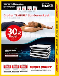 Möbel & Einrichtung Prospekt von Möbel Borst Oberdischingen Möbel Borst Prospekt: "GROßER TEMPUR SONDERVERKAUF", 8 Seiten, 10.10.2025 - 08.11.2025